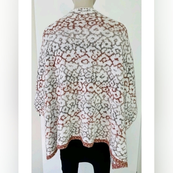 Knox Rose Floral Knit Open Front Drapey Cardigan Sweater XXL Bohemian - Picture 4 of 4